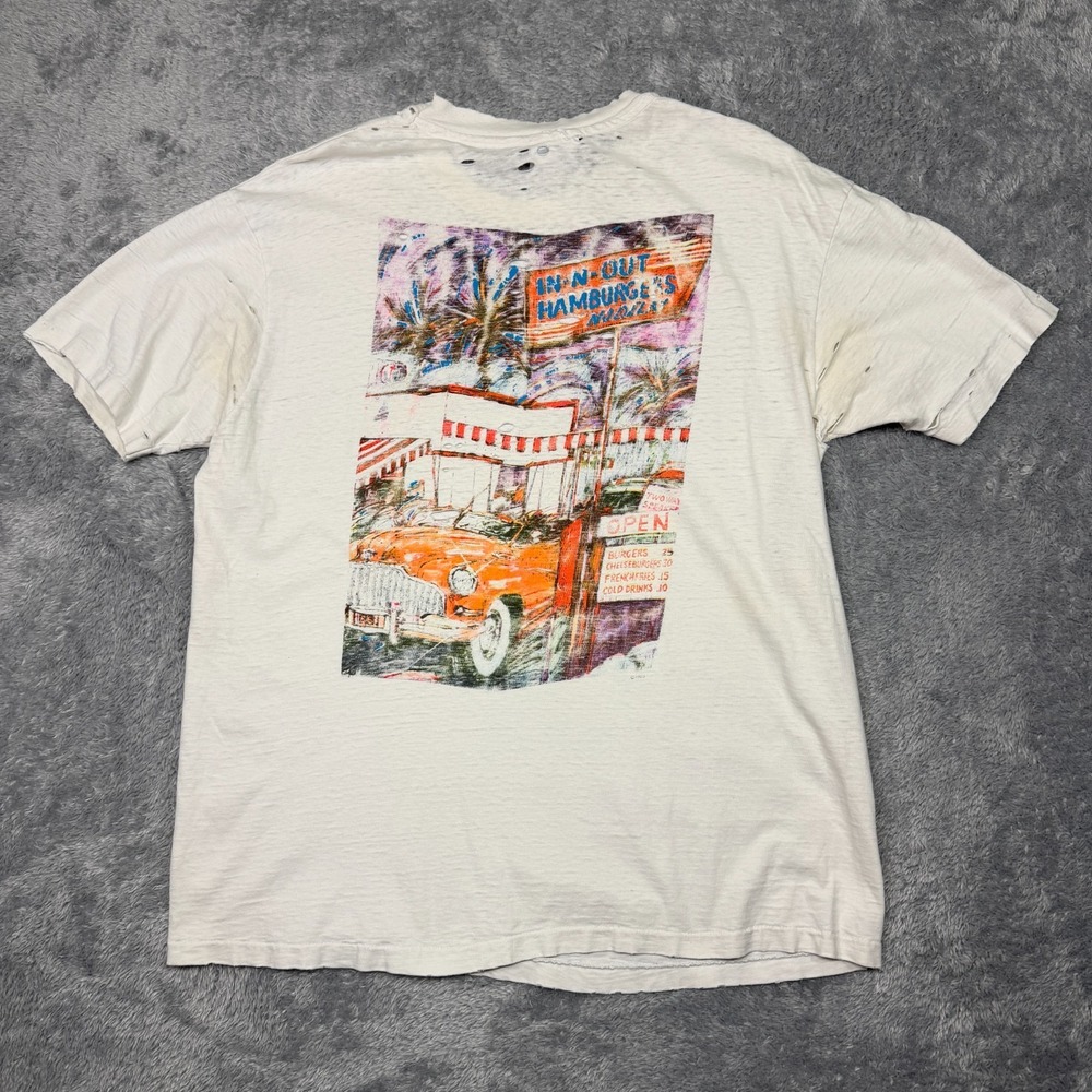 Vintage 90s In-N-Out Burger T Shirt Adult XL White Hanes Tee Single Stitch